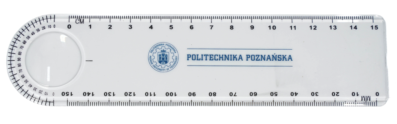 Linijka 15cm z lupą i kątomierzem