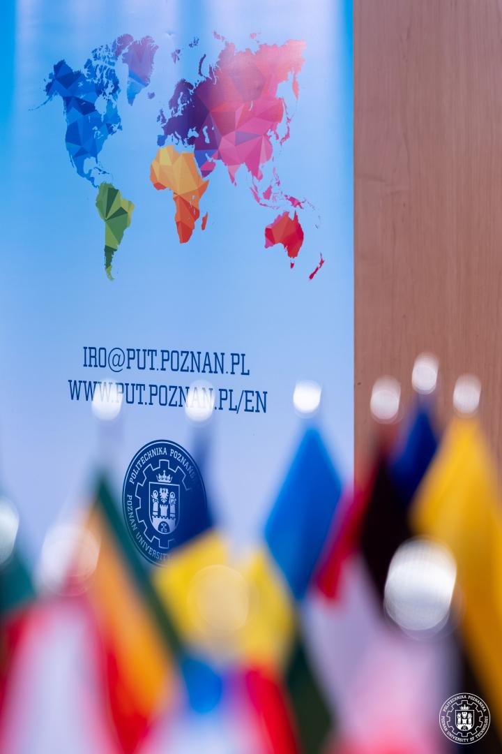 Artystyczne zdjęcie z flagami państw