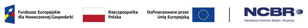 Logotypy Funduszy Europejskich, Rzeczypospolitej Polskiej, Unii Europejskiej oraz NCBR informujące o współfinansowaniu projektu.
