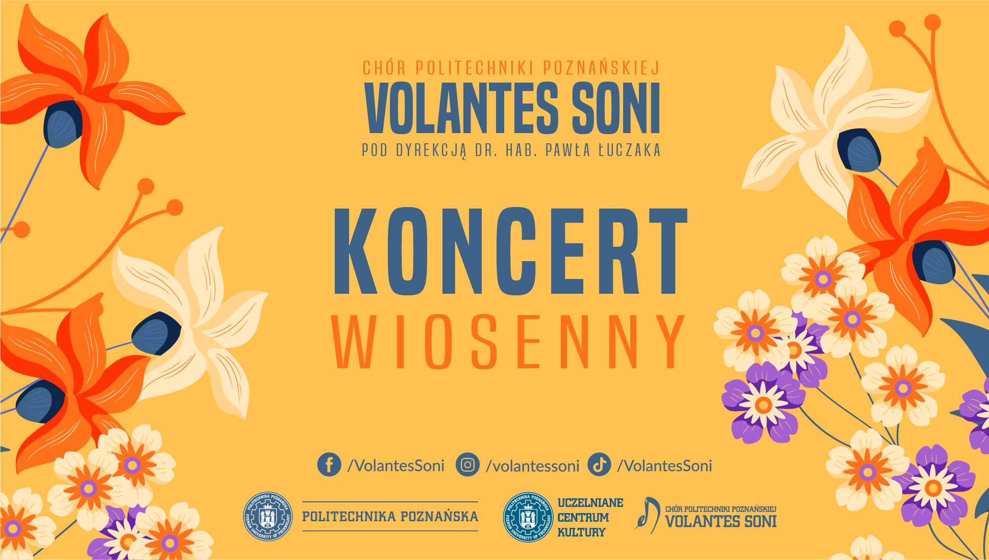 Plakat  koncertu wiosennego chóru PP