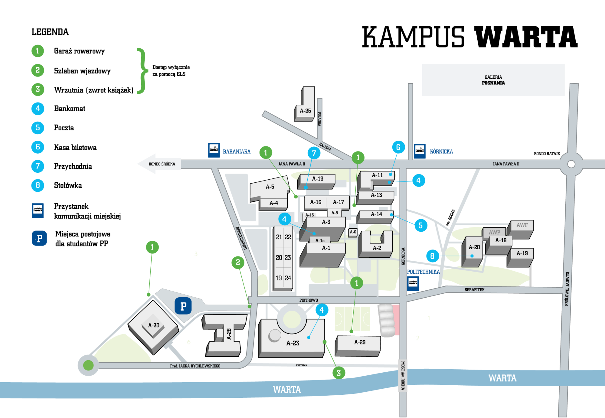 Mapka kampusu warta