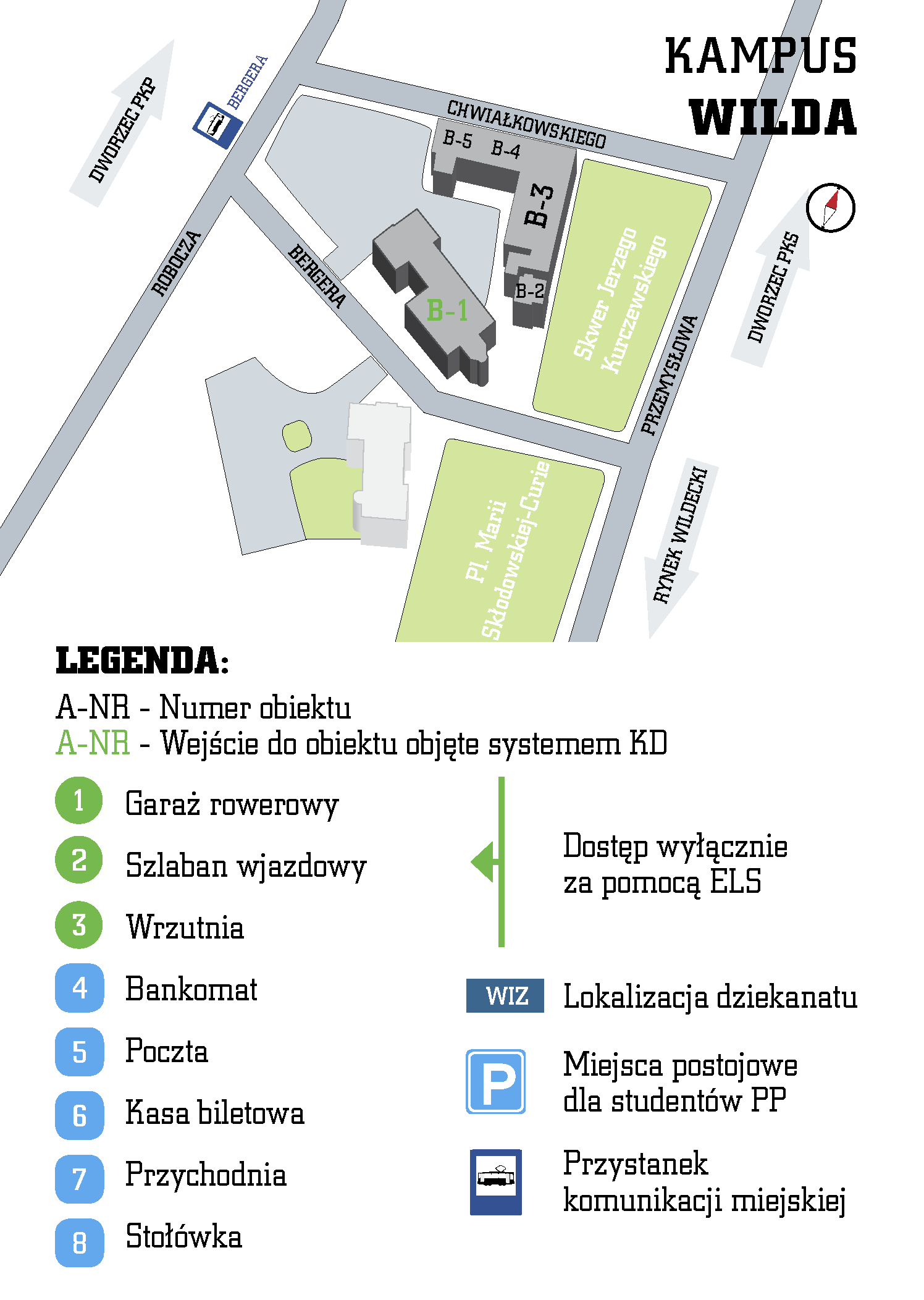 Mapa kampusu Warta