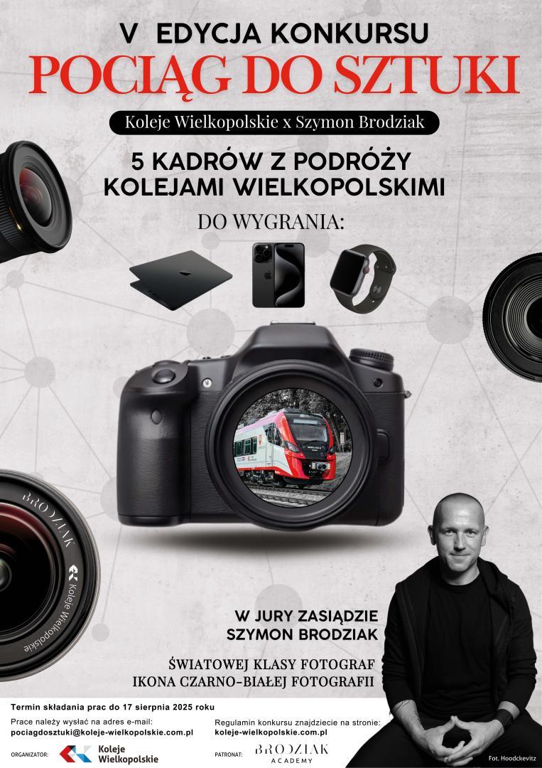 Plakat promujący konkurs "Pociąg do sztuki"