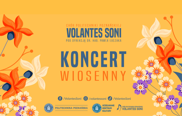 Plakat  koncertu wiosennego chóru PP