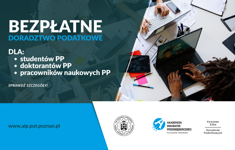 Grafika zapraszająca na Doradztwo podatkowe w siedzibie AIP PP