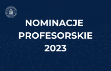 Grafika z napisem Nominacje Profesorskie 2023