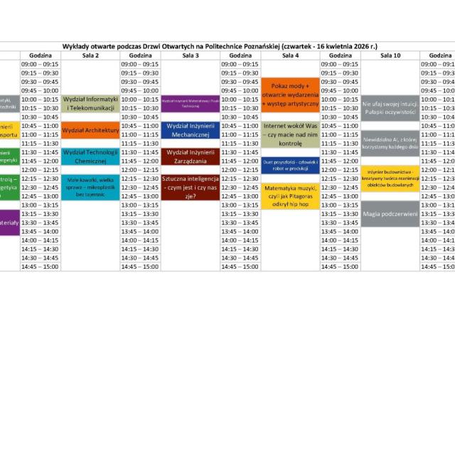 Wykłady otwarte harmonogram
